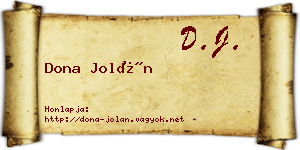 Dona Jolán névjegykártya